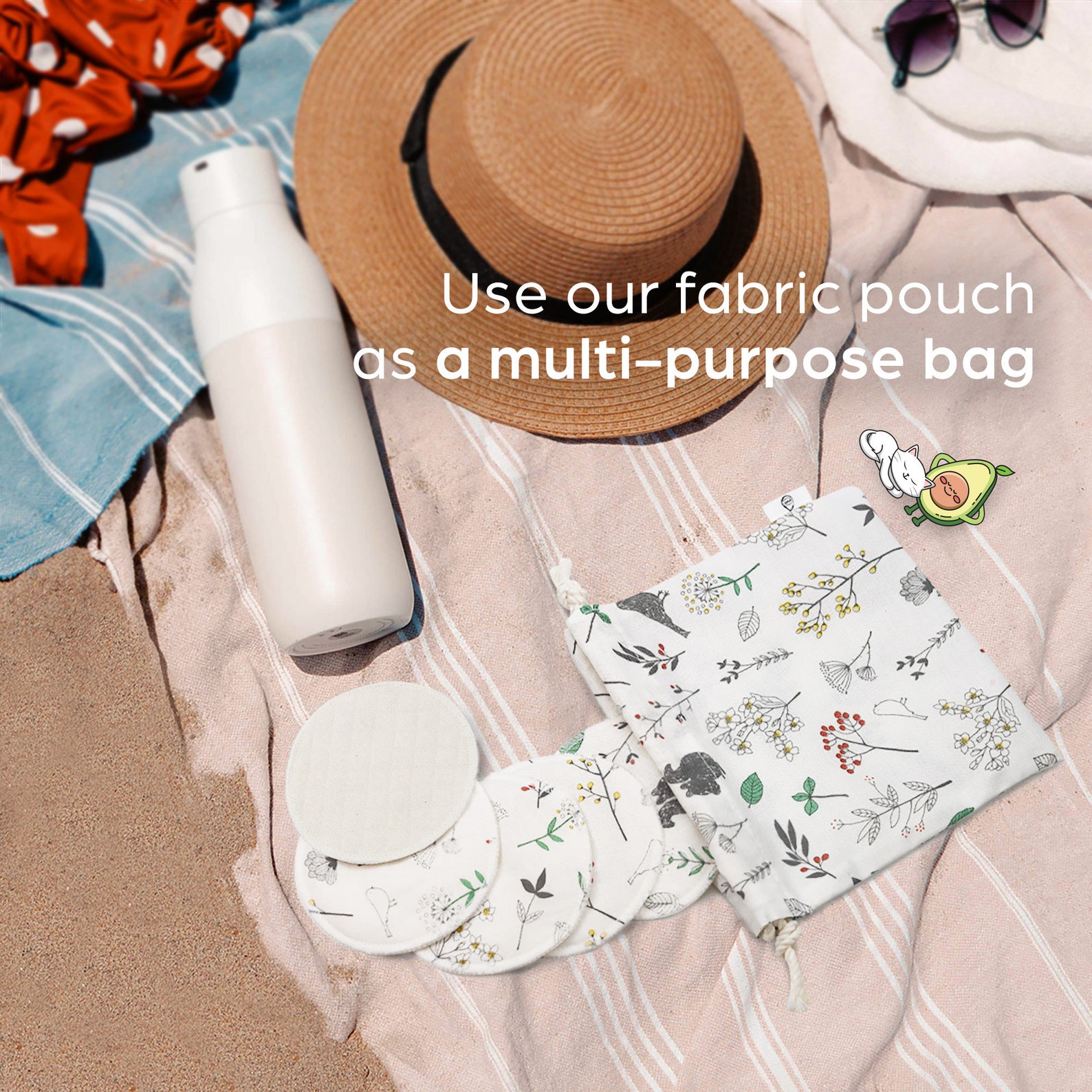 Forest Reusable Organic Cotton Pad Floral Organic Facial Etsy