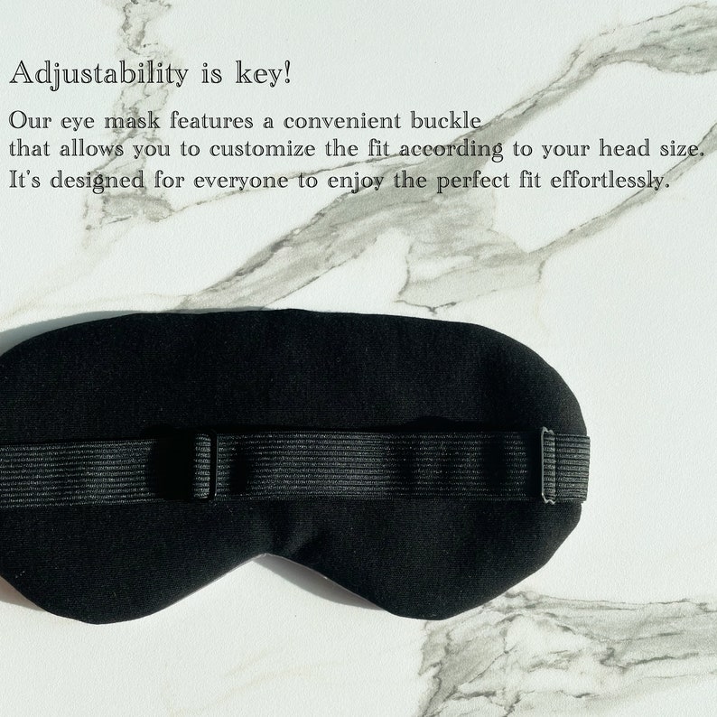 100% Bio-Bambus-Baumwolle Schlafmaske, Augenmaske, unparfümiert, Selbstfürsorge, Entspannung, Meditation, Yoga, Spa, Reisen, Geschenk Bild 5
