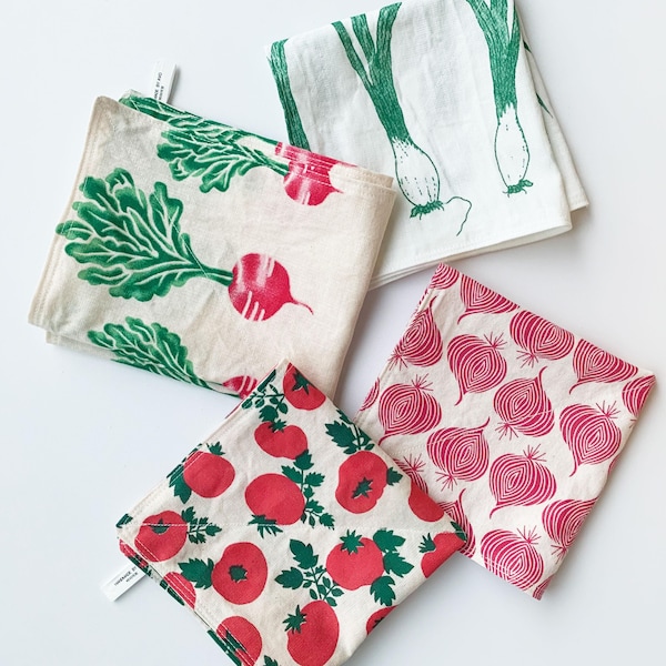 4 Layer Cotton Gauze Kitchen Cloth with Loop | Reversible Dish Towel, Non-Toxic Hanging Kitchen Towel, Handmade Kitchen Decor