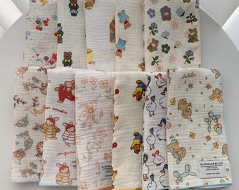 Mehrzweck-Taschentuch aus Baumwoll-Gauze | weiches Musselin-Tuch | Baby Spucktuch, Minischal, Spucktuch