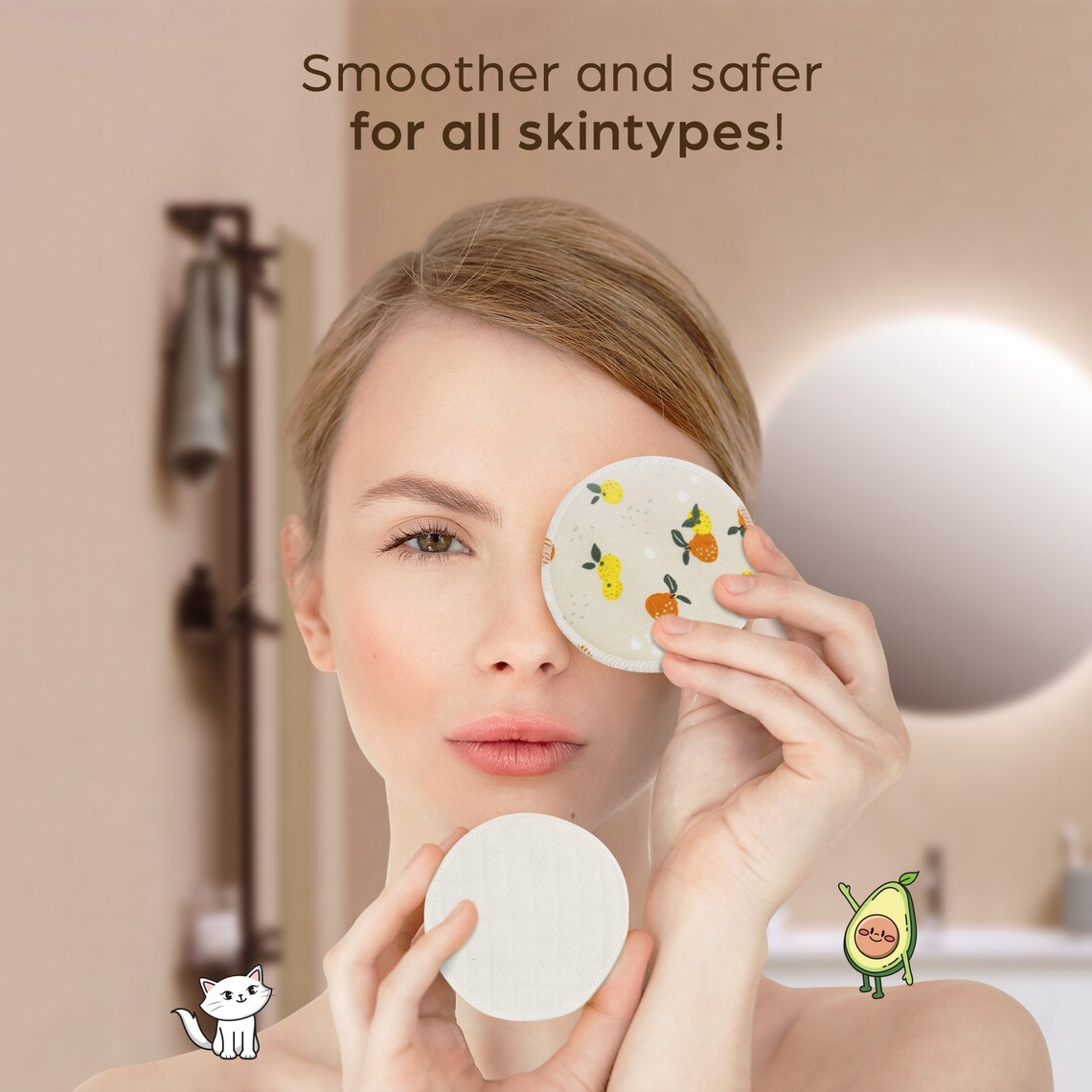 Mandarin Reusable Organic Cotton Pads Organic Facial Rounds Etsy