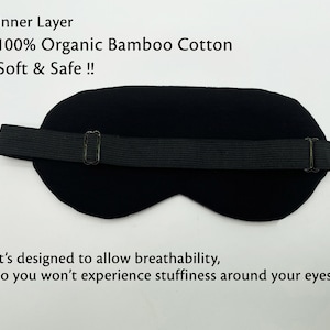 Antifaz para dormir de algodón de bambú 100 % orgánico, antifaz para ojos, sin perfume, ideal para el cuidado personal, relajación, meditación, yoga, spa, viajes y regalos. imagen 5