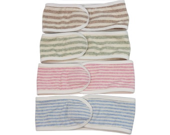 100% Bio-Stirnband, Handtuch aus Bio-Baumwolle, Stirnband, Haarband, Spa-Stirnband, Duschstirnband, Dusche-Haarband, Spa-Haarband