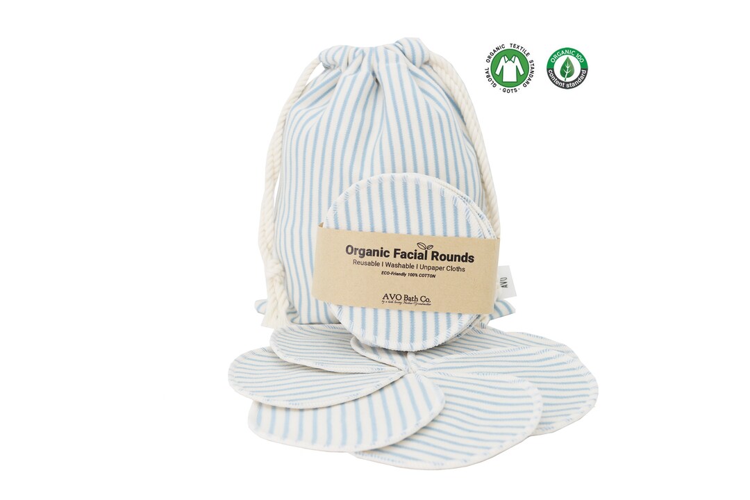 Tampons en coton biologique réutilisables, ronds pour le visage bio