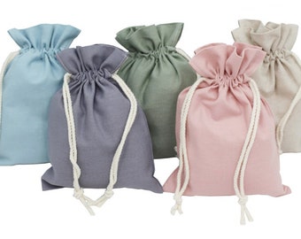 Linen Gift Wrapping, Cotton Drawstring Bag, Drawstring Bag, Christmas Gift Wrapping, Favor Bag, Custom Pouch, Personalized bag, Logo pouch