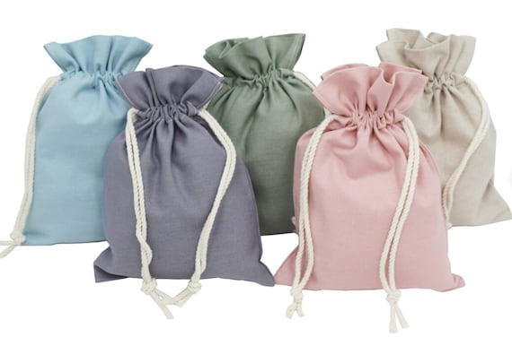 Linen Gift Wrapping, Cotton Drawstring Bag, Drawstring Bag, Christmas Gift Wrapping, Favor Bag, Custom Pouch, Personalized bag, Logo pouch