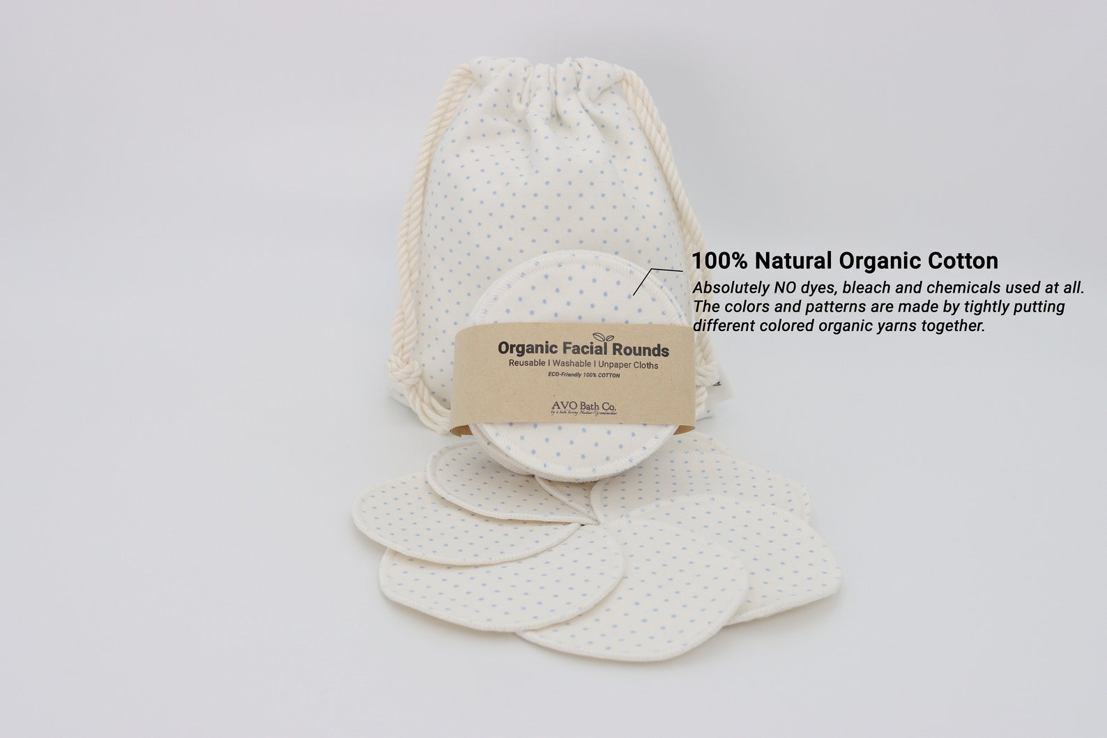 Reusable Organic Cotton Pads Organic Facial Round Organic Etsy