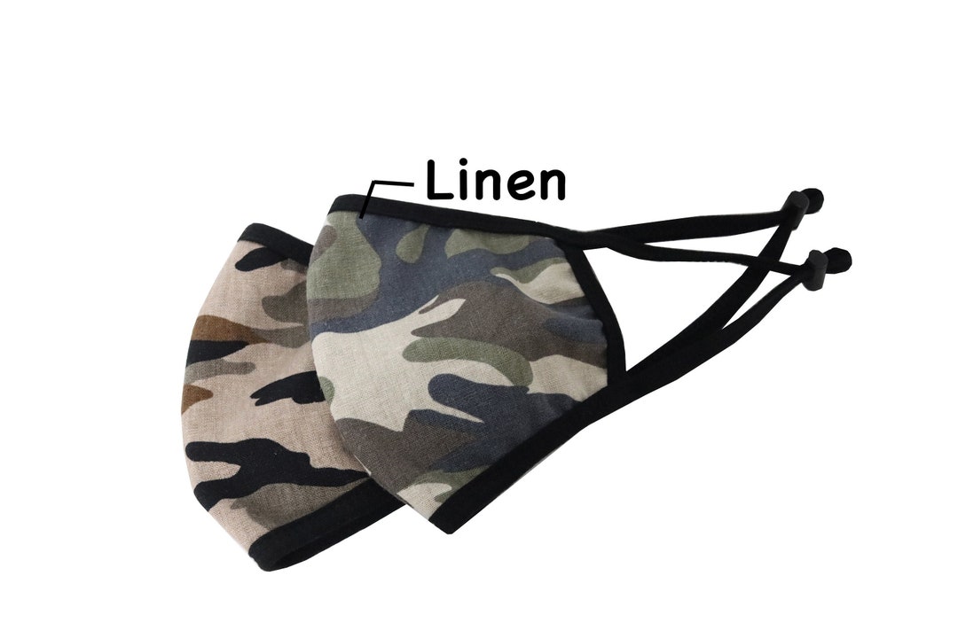 Linen Military Face Mask,face Mask for Hot Weather, Washable Face Masks