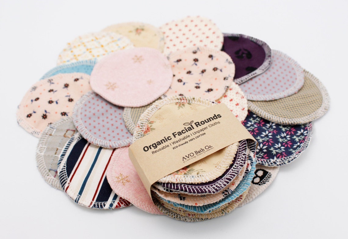 Reusable Organic Cotton Pads Random Color Organic Facial Etsy