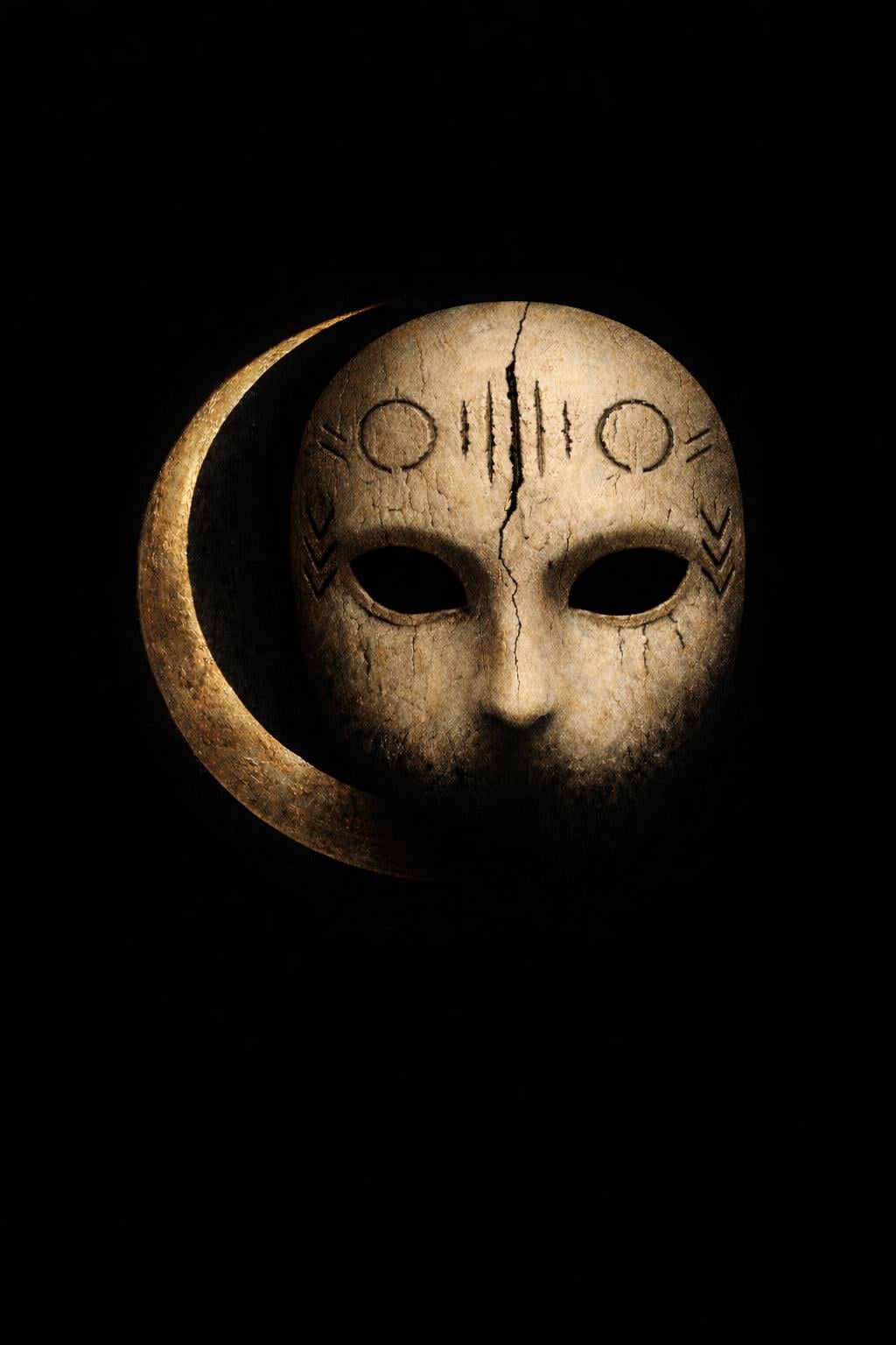 Gothic Mask Moon Sticker by Ecossaise