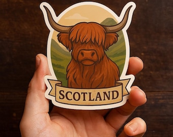 Highland Cow Scotland Sticker Pack – Waterproof Vinyl Travel Decals