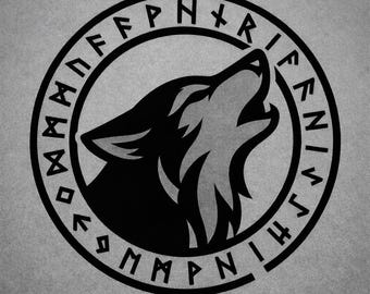 Howling Wolf Rune Decal | Norse Wolf Vinyl Sticker | Viking Symbol Car Decal