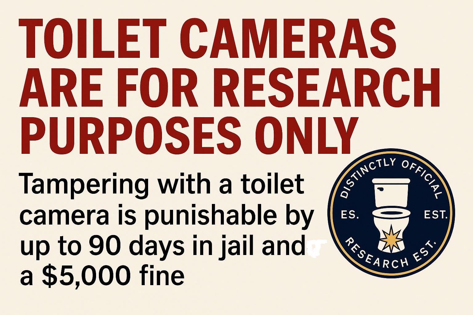 Toilet Cameras for Research Purposes by Ecossaise