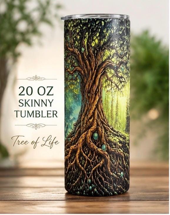 Tree of Life Skinny Tumbler by Ecossaise