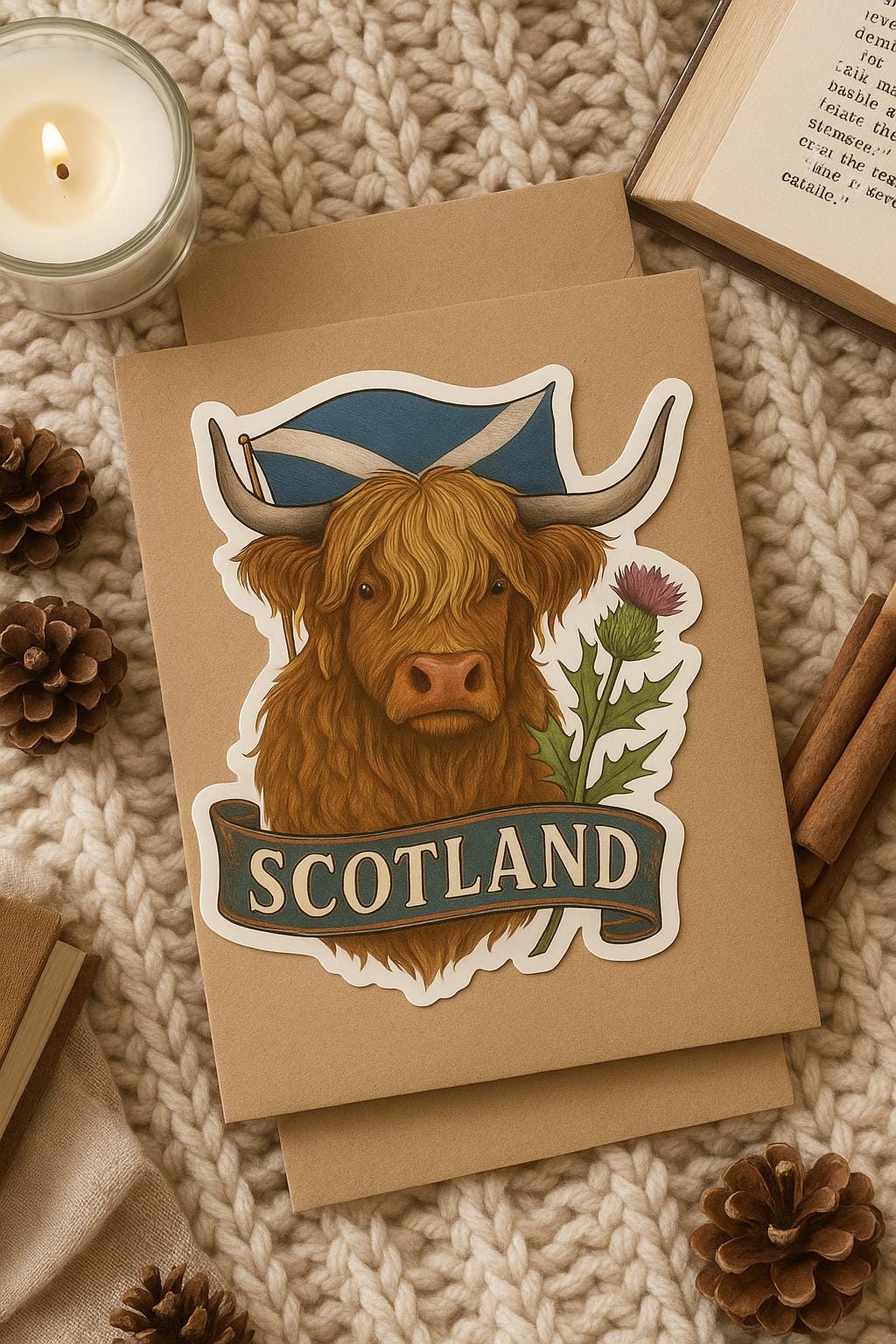 Highland Cow Scotland Sticker by Ecossaise