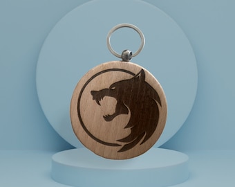 3 Inch Witcher Wooden Keychain