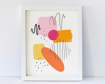 Abstract Shapes, Colors, Giclee Art Print, Unframed, 8 x 10