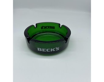 Vintage Beck's Green Ashtray Bar ware Made in France 4 spots