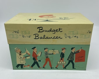 Vintage 1950's Stylecraft Metal File Box Budget Balancer Funky Retro