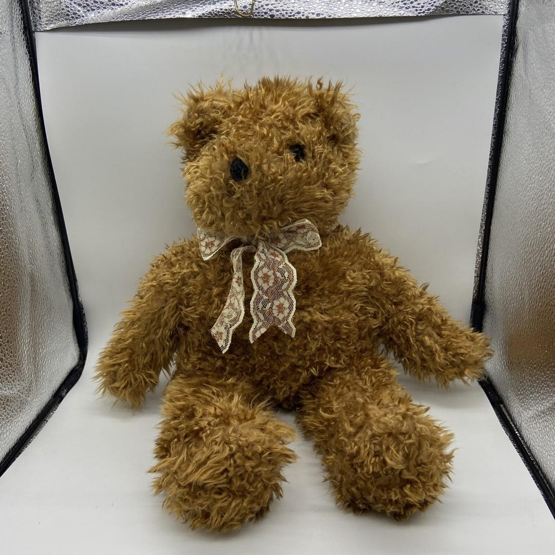 Vintage 1991 Ty Classic Plush Brown Teddy Bear Shaggy Curly Fur Not ...