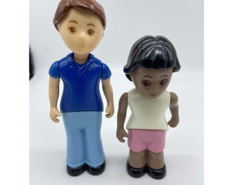 Fischer Preis Loving Familie Papa und Tochter Figuren Blau Polo Pink Shorts Lot