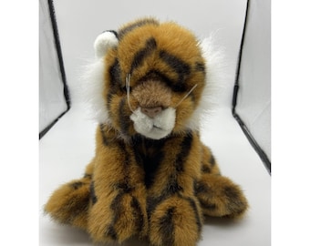 Realistic Tiger Plush Stuffed Animal Orange Black Striped Soft Wildlife Toy