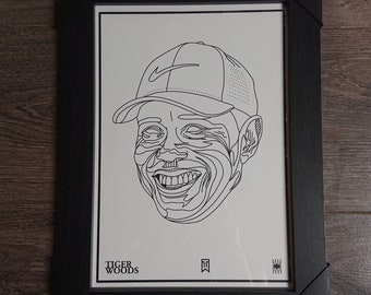 Tiger Woods - Line Drawing