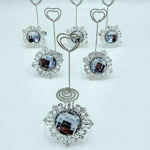 6er/10er Set Tischkartenhalter und Serviettenringe aus Metall  Tischdekoration, Hochzeit, Kommunion, Taufe, Kartenhalter, Tischkarten, Herz,