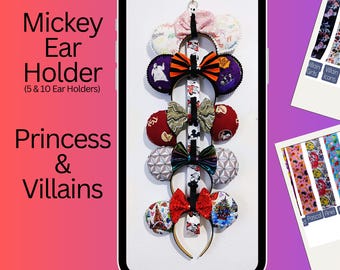 5 & 10 Ear Holder-Princess / Villains themed