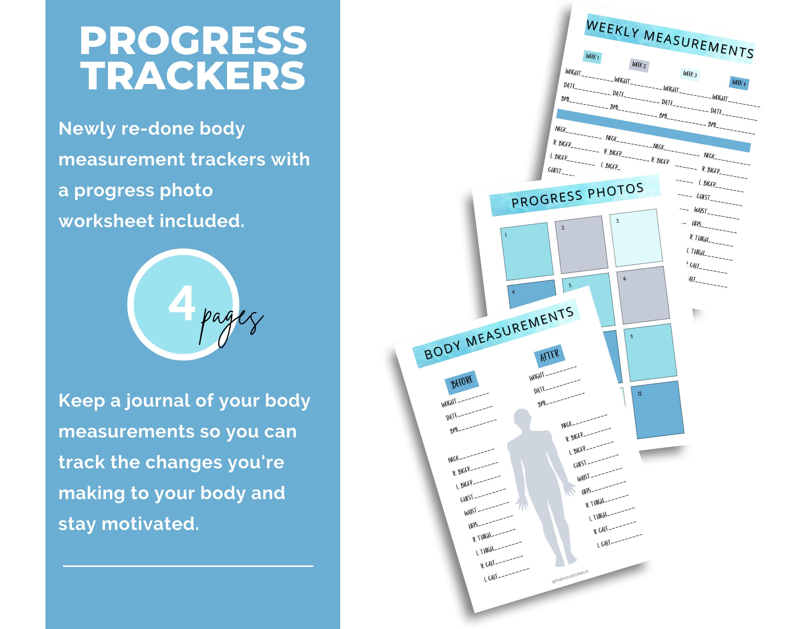 Progress Photo Exercise Progress Photos & Body Measurement Fitness Planner, Fitness Goals ...