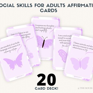 20 tarjetas de afirmación para mejorar las interacciones sociales de los adultos / Aumentar la confianza y la conexión / Descarga digital / 5x7