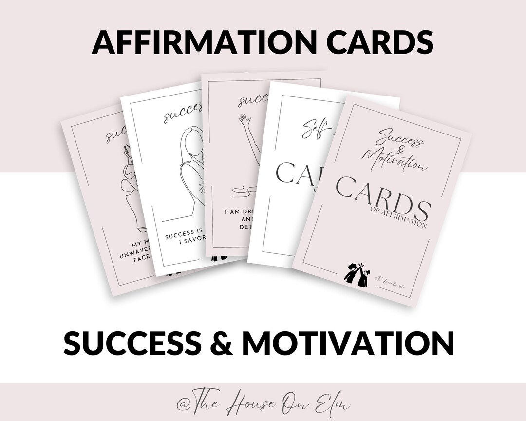 Success & Motivation Affirmation Cards | 5x7" Printables, Motivation ...