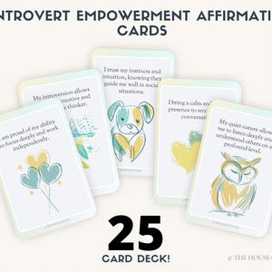 25 carte di affermazione di empowerment per gli introversi / Affermazioni su misura per gli introversi / Download digitale / 5x7