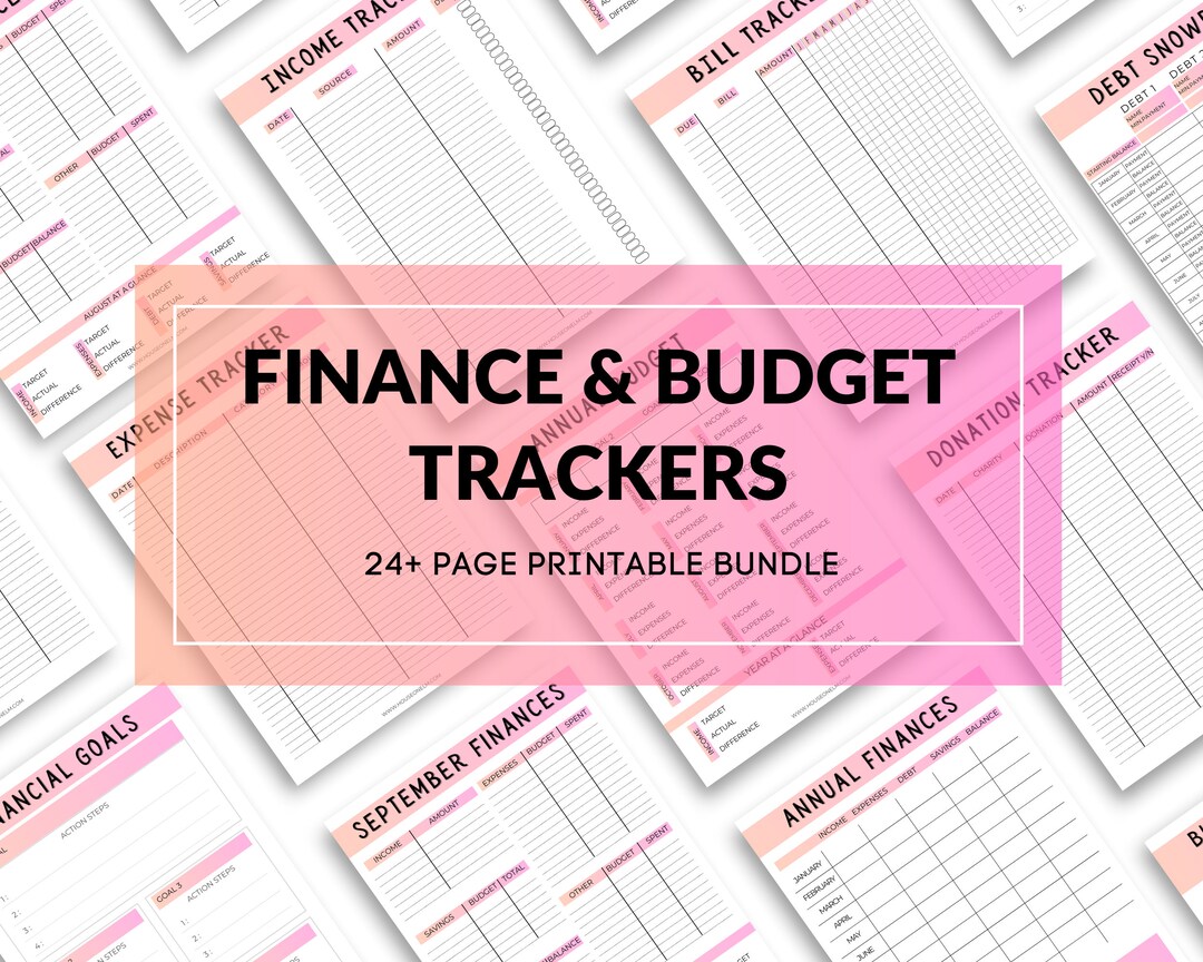 Printable Budget Planner Bundle, Finance Trackers (digital Download) - Etsy