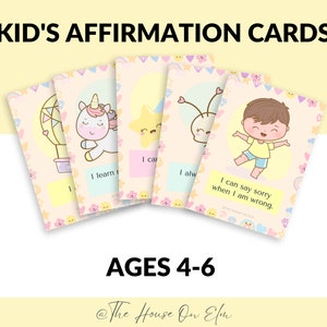 Cartes d'affirmation pour enfants de 4 à 6 ans | Imprimables 5x7 », Motivation Boost, Pensées intérieures, Santé mentale, Confiance en soi, Optimisme