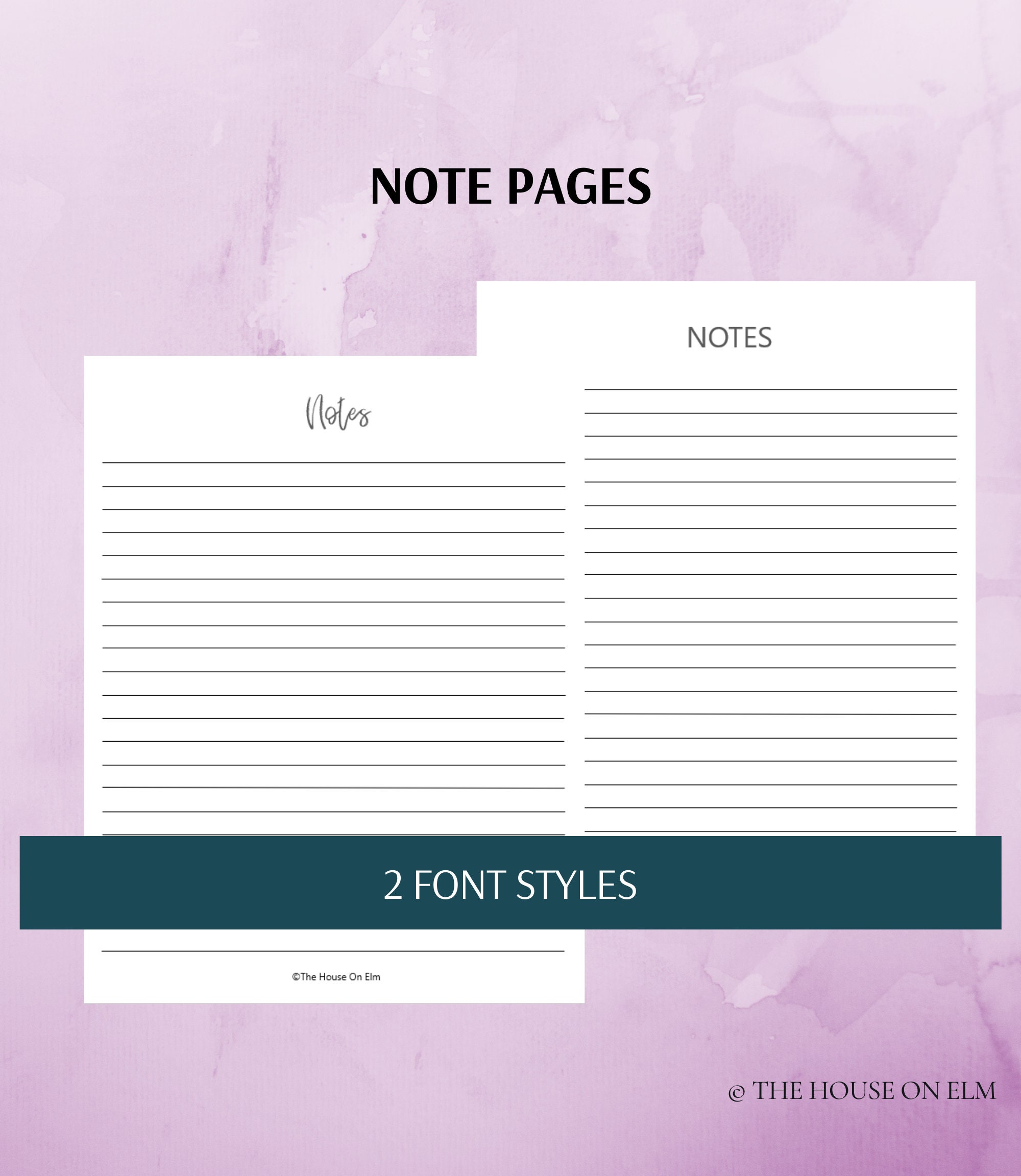 Notes Pages Lined Notes Pages Printable Notebook Pages Etsy UK
