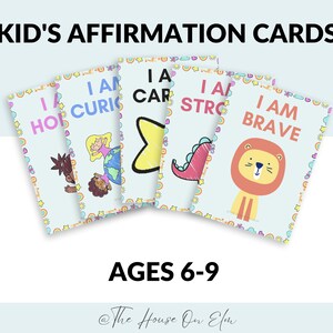 Cartes d'affirmation pour enfants de 6 à 9 ans | Imprimables 5x7 », Motivation Boost, Pensées intérieures, Santé mentale, Confiance en soi, Optimisme