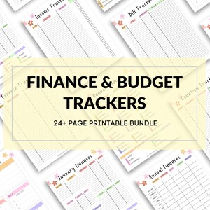 Budgeting Planner Bundle, Printable Finance & Budget Planner, Savings Tracker, Monthly Budget Planner, Debt Snowball | Flower Power