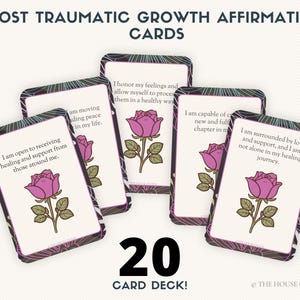 20 posttraumatische groeibevestigingskaarten | Digitale download | Genezing en empowerment na een trauma | 5x7