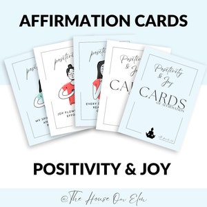Cartões de afirmação de positividade e alegria | Imprimíveis 5x7", Capacitando Intenções, Coragem, Positividade, Felicidade, Manifeste Seu Futuro
