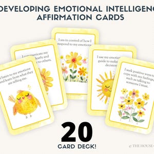 20 Affirmationskarten zur emotionalen Intelligenz für Kinder und Jugendliche | Digitaler Download | Unterstützen Sie emotionales Wachstum | 5x7