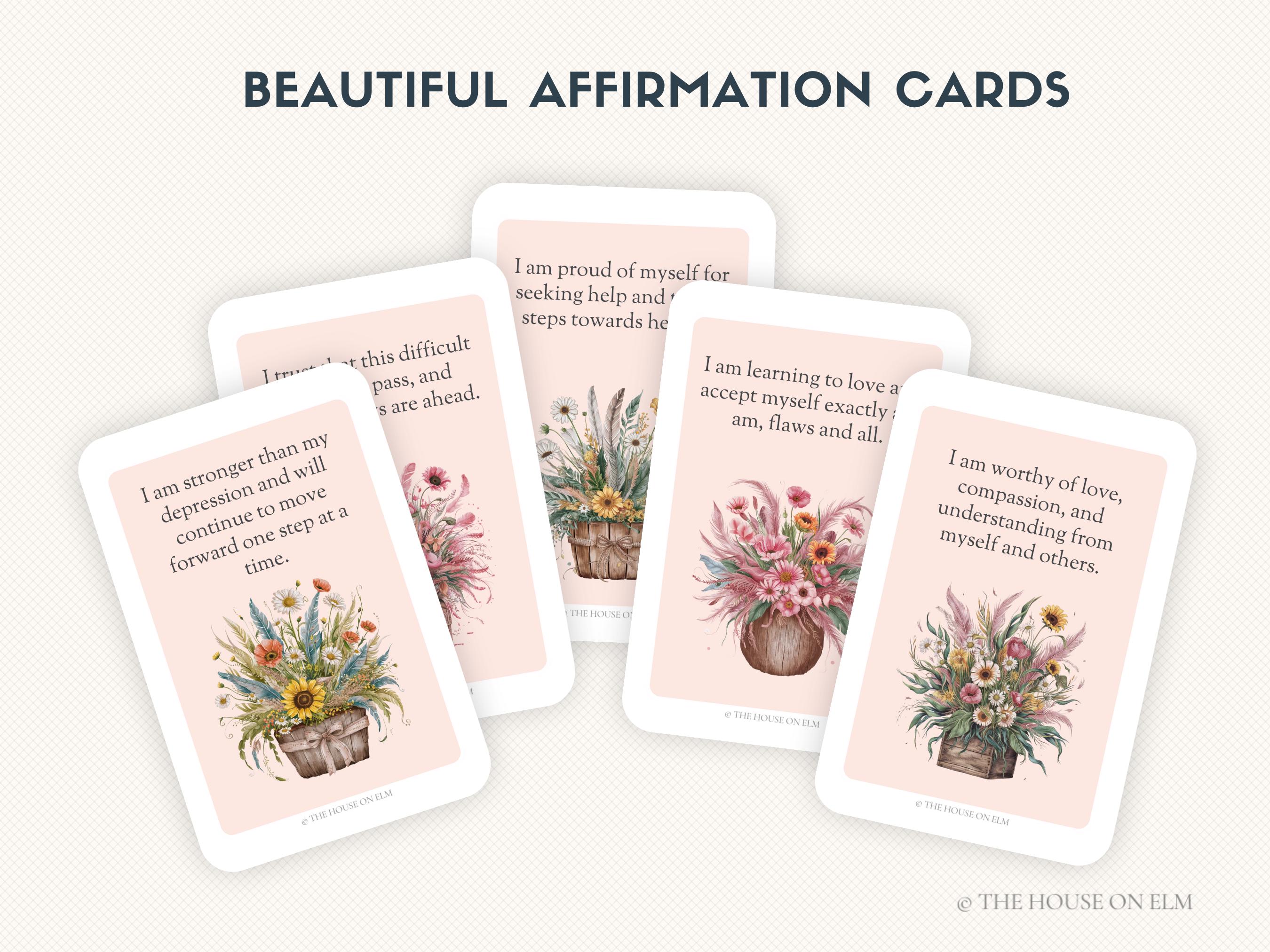 40 Depression Support Affirmation Cards | Digital Download | Positive ...