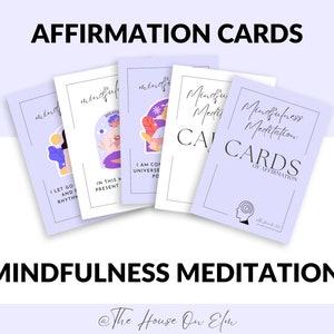 Tarjetas de afirmación de meditación de atención plena / Mentalidad de gratitud, empoderamiento, intenciones personales, paz interior, manifestación de su vida