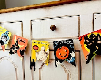 Guirnalda de Halloween de estilo vintage: Guirnalda retro kitsch