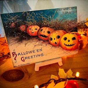 Plaque décorative d'Halloween de style vintage étagère gardienne d'halloween rétro enseigne de citrouille d'halloween vintage carte postale d'Halloween du vieux monde ferme ferme de citrouilles