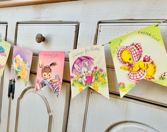 Vintage Easter Bunting: Retro Kitsch Spring Garland