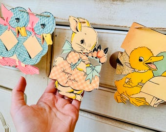 Primitive Easter Banner: Kitsch Spring Chick & Bunny Garland