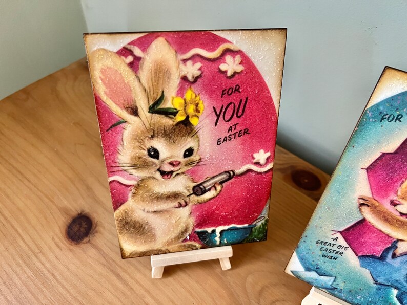 Vintage Kitsch Easter Bunny Plaque: 1950s Spring Decor Shelf Sitter - Etsy