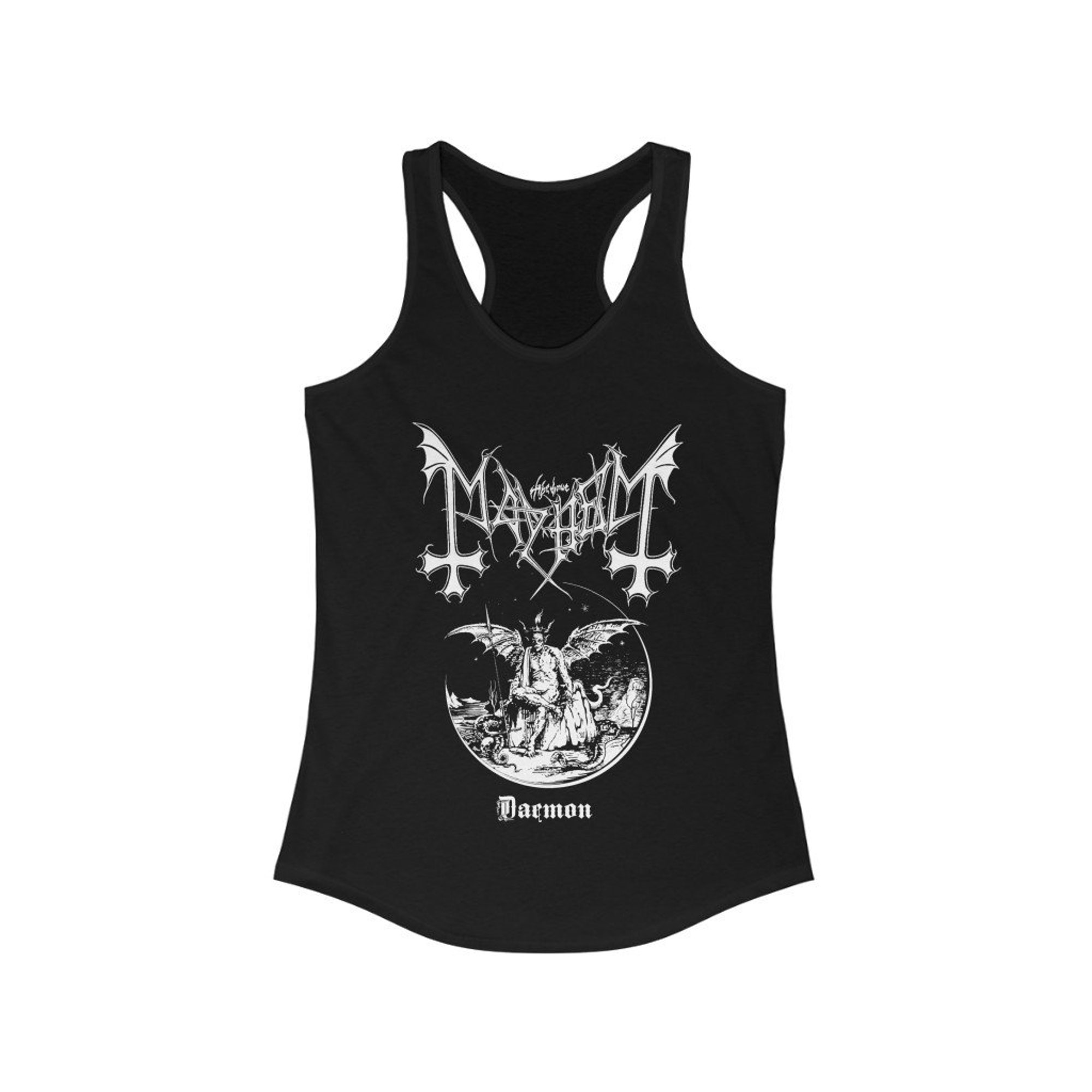 Discover Mayhem Womens Tank Top - Daemon Sleeveless Tee - Black Metal Band