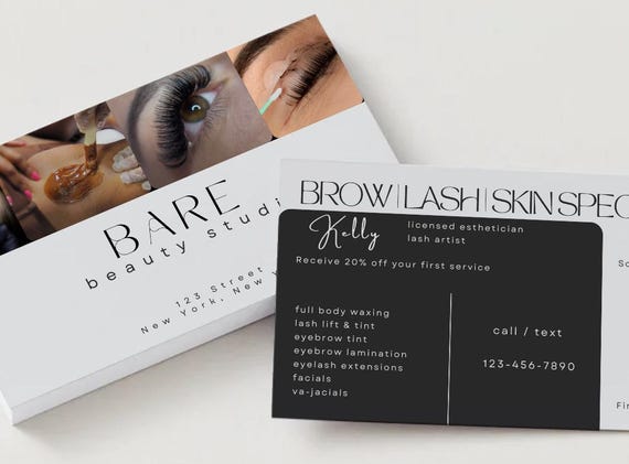 Beauty Professional Business Card Template, Esthetician Business Card, Showcase Cards, Luxury Business Card, Lash Artist, Waxing Specialist